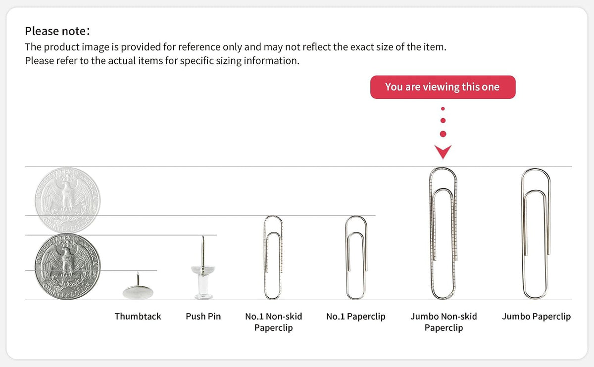 PAPERPAL Paperclips for Office School & Personal Use, #1 Nonskid Paper Clip (1-2/7"), 600 Medium Paper Clips (6 Boxes of 100 Each), Silver