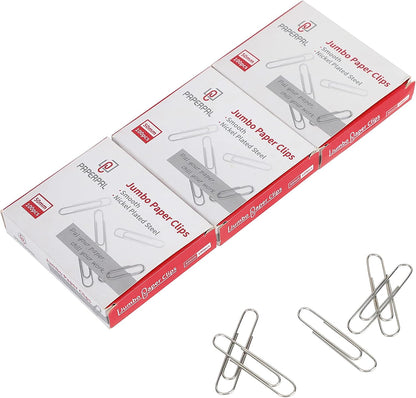 PAPERPAL Paperclips for Office School & Personal Use, #1 Nonskid Paper Clip (1-2/7"), 600 Medium Paper Clips (6 Boxes of 100 Each), Silver