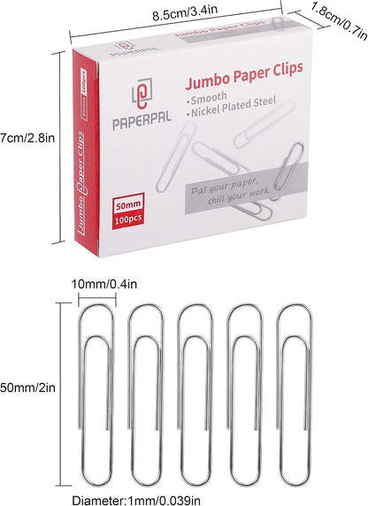 PAPERPAL Paperclips for Office School & Personal Use, #1 Nonskid Paper Clip (1-2/7"), 600 Medium Paper Clips (6 Boxes of 100 Each), Silver
