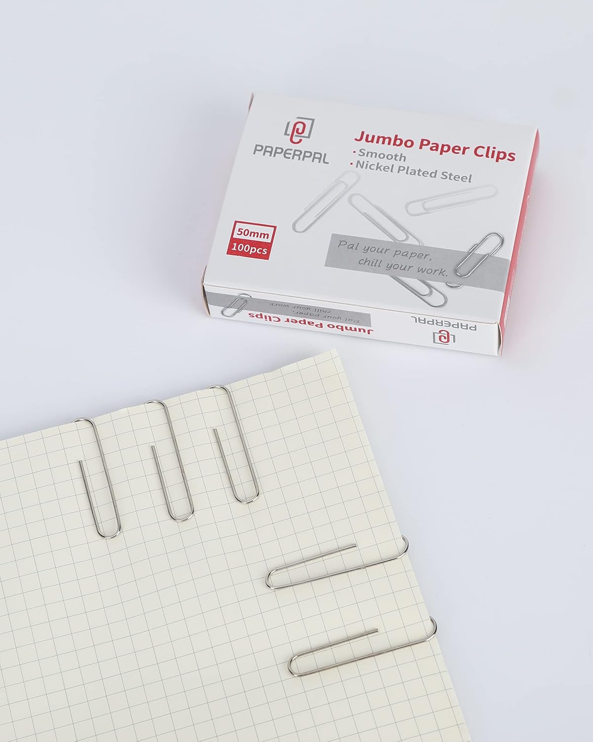 PAPERPAL Paperclips for Office School & Personal Use, #1 Nonskid Paper Clip (1-2/7"), 600 Medium Paper Clips (6 Boxes of 100 Each), Silver