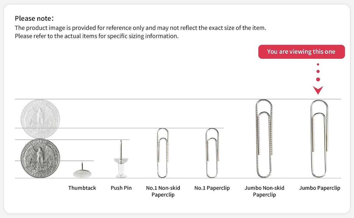 PAPERPAL Paperclips for Office School & Personal Use, #1 Nonskid Paper Clip (1-2/7"), 600 Medium Paper Clips (6 Boxes of 100 Each), Silver