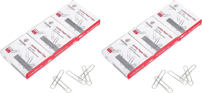 PAPERPAL Paperclips for Office School & Personal Use, #1 Nonskid Paper Clip (1-2/7"), 600 Medium Paper Clips (6 Boxes of 100 Each), Silver