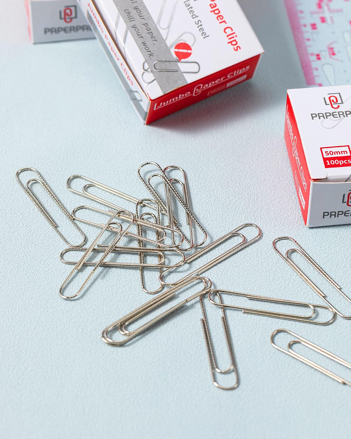 PAPERPAL Paperclips for Office School & Personal Use, #1 Nonskid Paper Clip (1-2/7"), 600 Medium Paper Clips (6 Boxes of 100 Each), Silver