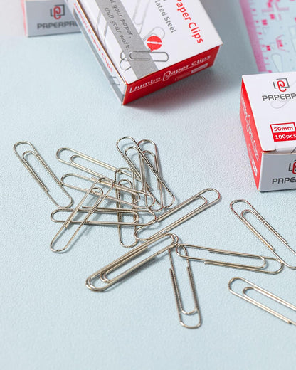 PAPERPAL Paperclips for Office School & Personal Use, #1 Nonskid Paper Clip (1-2/7"), 600 Medium Paper Clips (6 Boxes of 100 Each), Silver