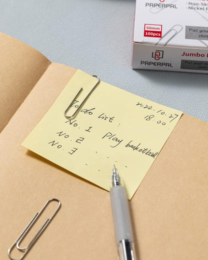 PAPERPAL Paperclips for Office School & Personal Use, #1 Nonskid Paper Clip (1-2/7"), 600 Medium Paper Clips (6 Boxes of 100 Each), Silver