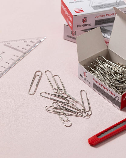 PAPERPAL Paperclips for Office School & Personal Use, #1 Nonskid Paper Clip (1-2/7"), 600 Medium Paper Clips (6 Boxes of 100 Each), Silver