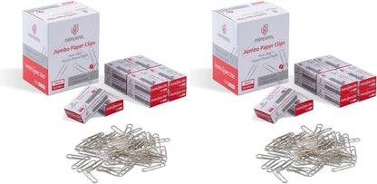 PAPERPAL Paperclips for Office School & Personal Use, #1 Nonskid Paper Clip (1-2/7"), 600 Medium Paper Clips (6 Boxes of 100 Each), Silver