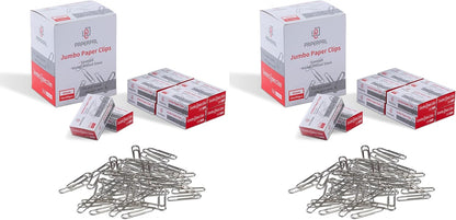 PAPERPAL Paperclips for Office School & Personal Use, #1 Nonskid Paper Clip (1-2/7"), 600 Medium Paper Clips (6 Boxes of 100 Each), Silver