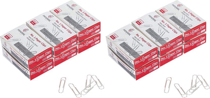 PAPERPAL Paperclips for Office School & Personal Use, #1 Nonskid Paper Clip (1-2/7"), 600 Medium Paper Clips (6 Boxes of 100 Each), Silver