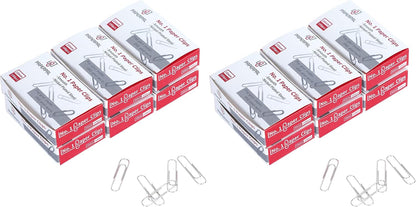 PAPERPAL Paperclips for Office School & Personal Use, #1 Nonskid Paper Clip (1-2/7"), 600 Medium Paper Clips (6 Boxes of 100 Each), Silver