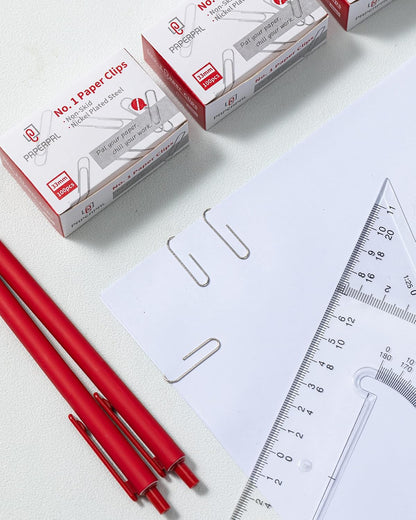 PAPERPAL Paperclips for Office School & Personal Use, #1 Nonskid Paper Clip (1-2/7"), 600 Medium Paper Clips (6 Boxes of 100 Each), Silver
