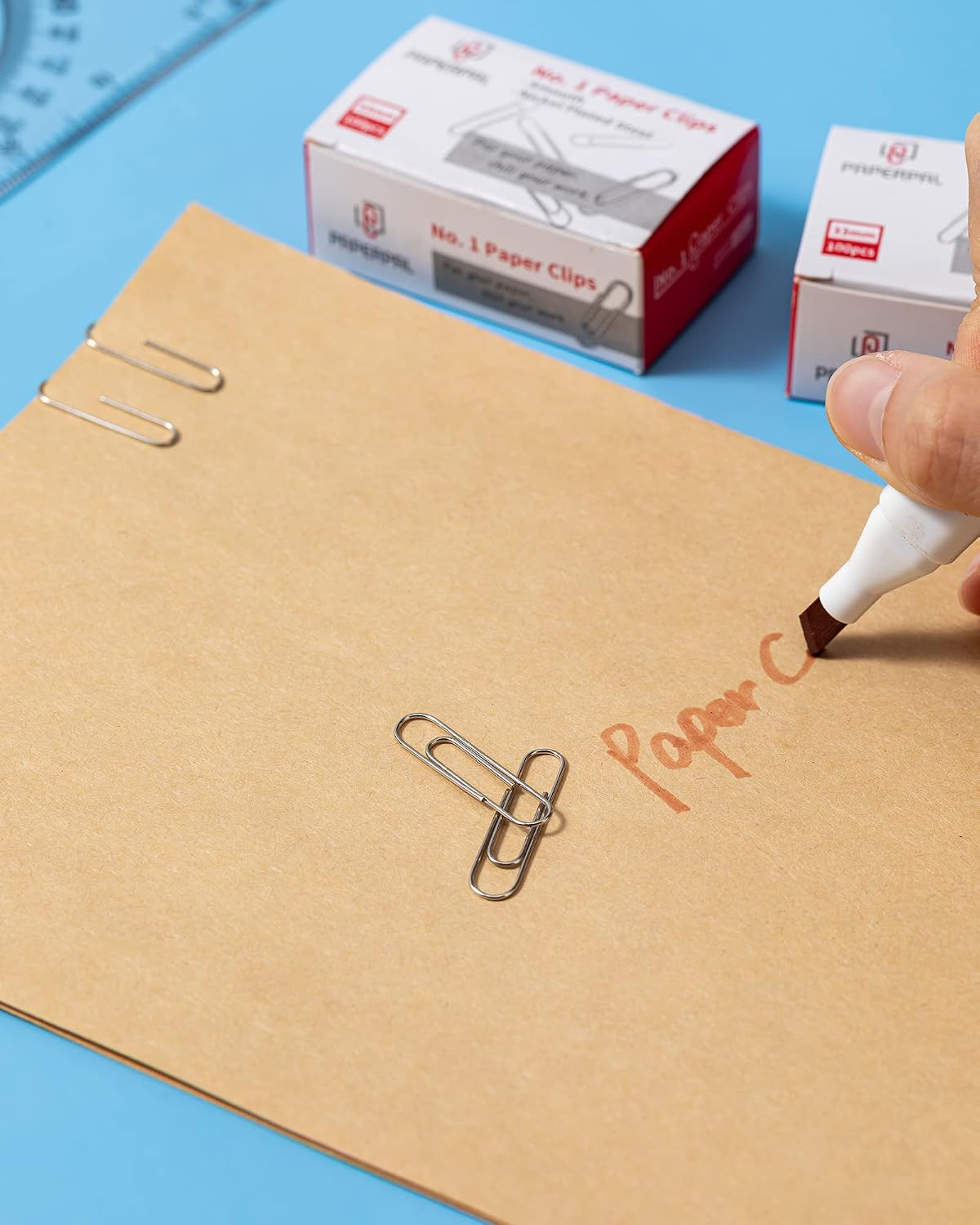 PAPERPAL Paperclips for Office School & Personal Use, #1 Nonskid Paper Clip (1-2/7"), 600 Medium Paper Clips (6 Boxes of 100 Each), Silver