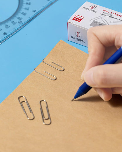 PAPERPAL Paperclips for Office School & Personal Use, #1 Nonskid Paper Clip (1-2/7"), 600 Medium Paper Clips (6 Boxes of 100 Each), Silver