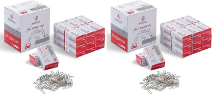 PAPERPAL Paperclips for Office School & Personal Use, #1 Nonskid Paper Clip (1-2/7"), 600 Medium Paper Clips (6 Boxes of 100 Each), Silver