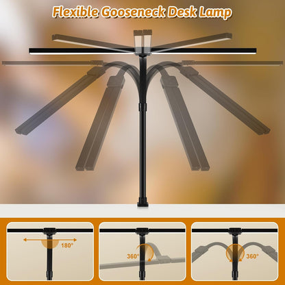 LED Desk Lamp with Clamp, Dual Head Monitor Light, Remote