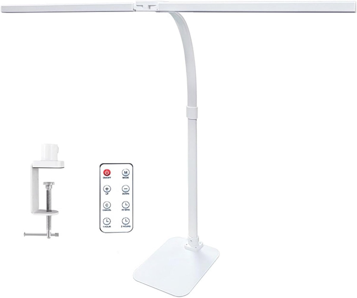 LED Desk Lamp with Clamp, Dual Head Monitor Light, Remote