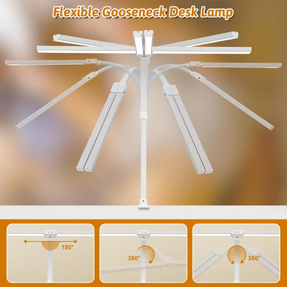 LED Desk Lamp with Clamp, Dual Head Monitor Light, Remote
