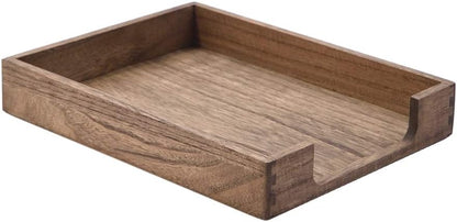 Wooden Letter Tray, Single-Tier Paper Organizer for Desk, Brown TP