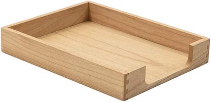 Wooden Letter Tray, Single-Tier Paper Organizer for Desk, Brown TP