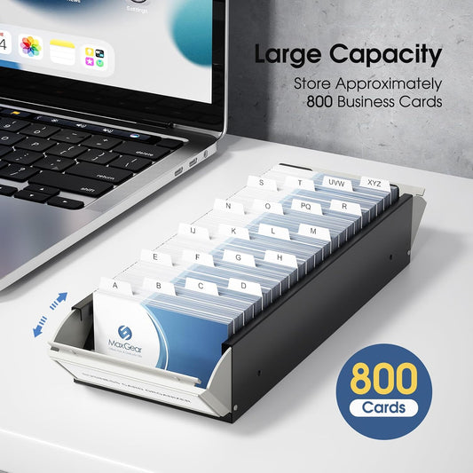 Business Card Holder for Desk, Capacity: 800 Cards (3.5” x 2.2”)