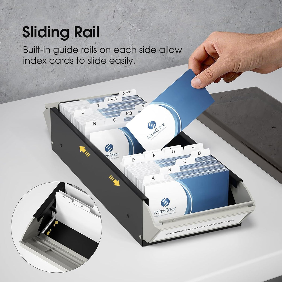 Business Card Holder for Desk, Capacity: 800 Cards (3.5” x 2.2”)