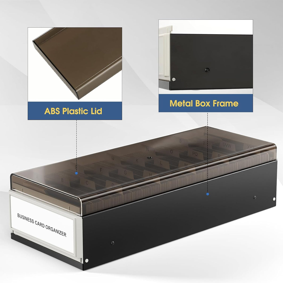 Business Card Holder for Desk, Capacity: 800 Cards (3.5” x 2.2”)