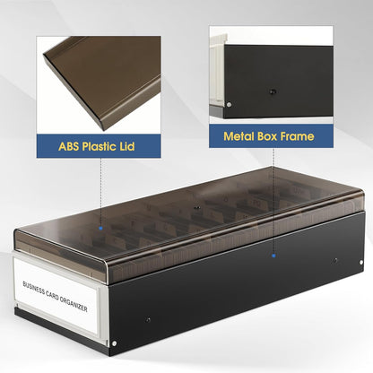 Business Card Holder for Desk, Capacity: 800 Cards (3.5” x 2.2”)