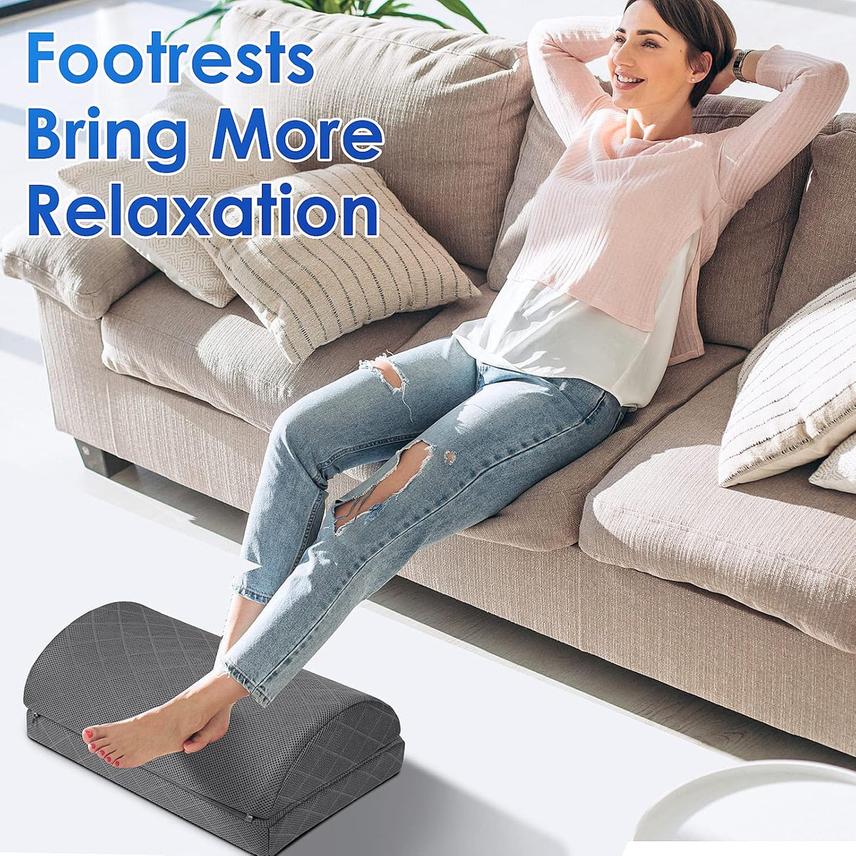 Foot Rest for Under Desk at Work, Grey