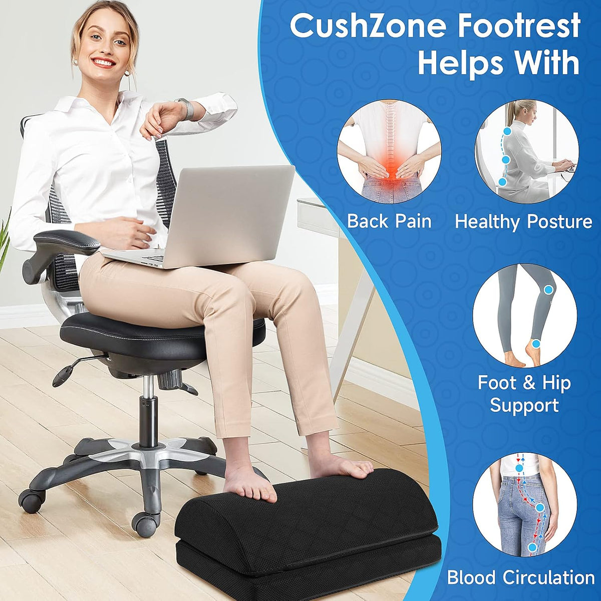 Foot Rest for Under Desk at Work, Grey