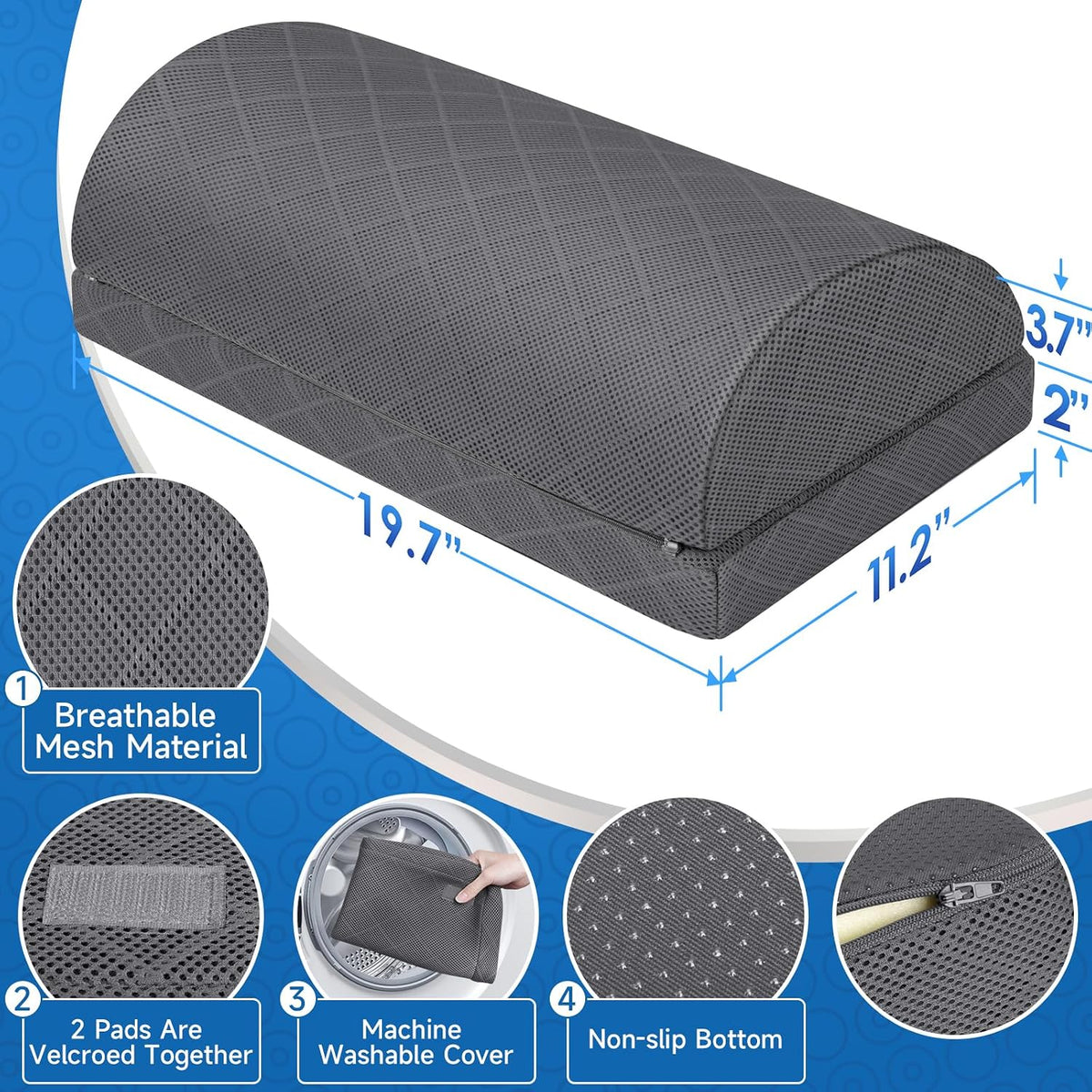 Foot Rest for Under Desk at Work, Grey