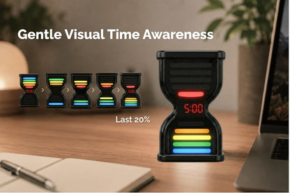 Pomodoro Timer for Productivity, Visual Countdown with Light Flow, Flip Timer 25/5 min, Custom Countdown Count-up, USB-C Rechargeable, Silent, Study for Kids Students ADHD Gift Work Classroom Office