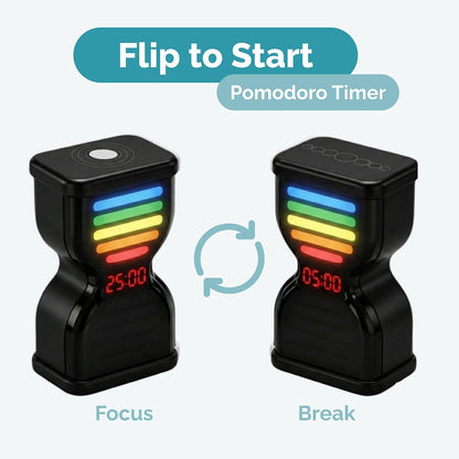 Pomodoro Timer for Productivity, Visual Countdown with Light Flow, Flip Timer 25/5 min, Custom Countdown Count-up, USB-C Rechargeable, Silent, Study for Kids Students ADHD Gift Work Classroom Office