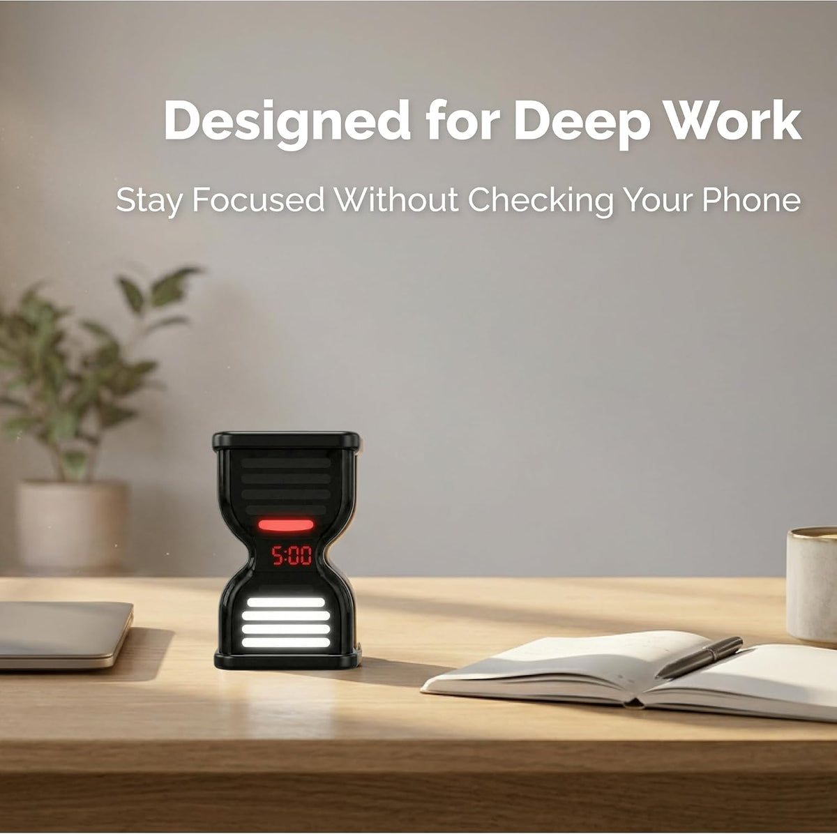 Pomodoro Timer for Productivity, Visual Countdown with Light Flow, Flip Timer 25/5 min, Custom Countdown Count-up, USB-C Rechargeable, Silent, Study for Kids Students ADHD Gift Work Classroom Office