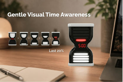 Pomodoro Timer for Productivity, Visual Countdown with Light Flow, Flip Timer 25/5 min, Custom Countdown Count-up, USB-C Rechargeable, Silent, Study for Kids Students ADHD Gift Work Classroom Office
