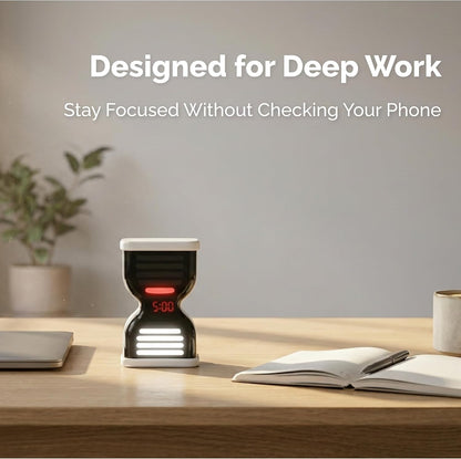 Pomodoro Timer for Productivity, Visual Countdown with Light Flow, Flip Timer 25/5 min, Custom Countdown Count-up, USB-C Rechargeable, Silent, Study for Kids Students ADHD Gift Work Classroom Office