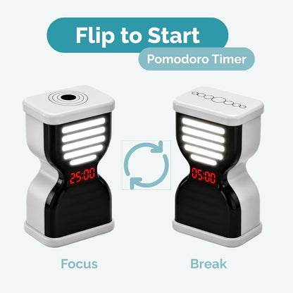 Pomodoro Timer for Productivity, Visual Countdown with Light Flow, Flip Timer 25/5 min, Custom Countdown Count-up, USB-C Rechargeable, Silent, Study for Kids Students ADHD Gift Work Classroom Office