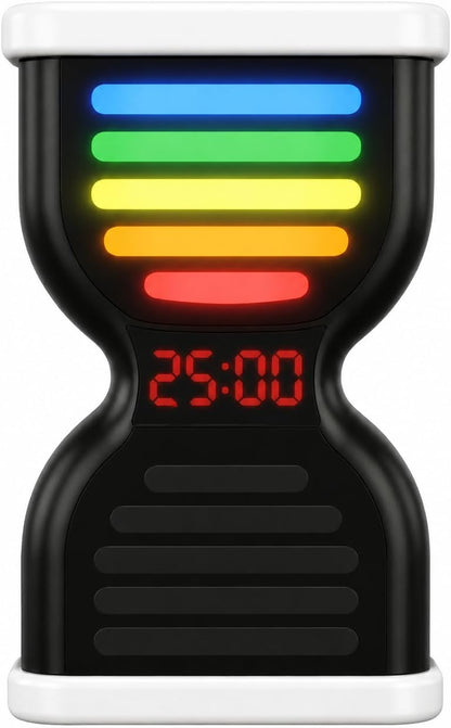 Pomodoro Timer for Productivity, Visual Countdown with Light Flow, Flip Timer 25/5 min, Custom Countdown Count-up, USB-C Rechargeable, Silent, Study for Kids Students ADHD Gift Work Classroom Office