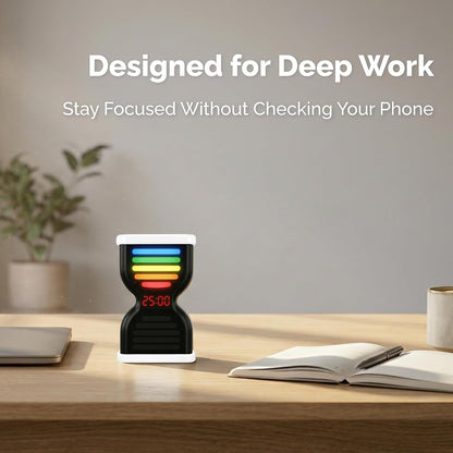 Pomodoro Timer for Productivity, Visual Countdown with Light Flow, Flip Timer 25/5 min, Custom Countdown Count-up, USB-C Rechargeable, Silent, Study for Kids Students ADHD Gift Work Classroom Office