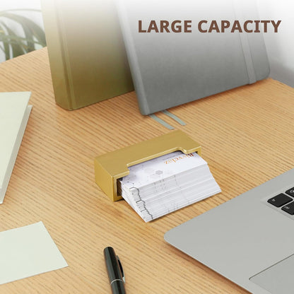 Business Card Holder Desk, Acacia Wood Business Card Organizer Desktop Business Card Display Stand for Office Tabletop Exhibition, Small Business Essentials