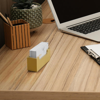 Business Card Holder Desk, Acacia Wood Business Card Organizer Desktop Business Card Display Stand for Office Tabletop Exhibition, Small Business Essentials