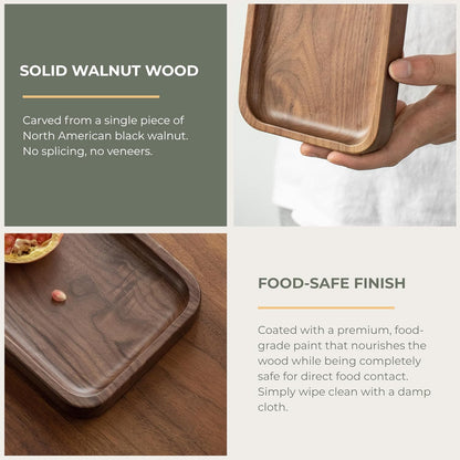 Walnut Serving Tray Solid Wood Tray, 11.8 x 5 inch