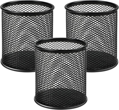Pen Holder for Desk,Mesh Metal, Non-Slip EVA Pad, 3.7’’ Tall