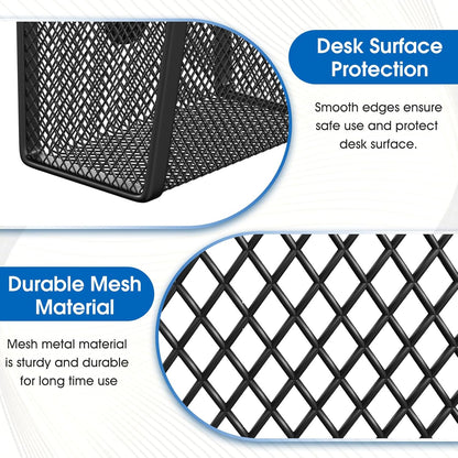 Pen Holder for Desk,Mesh Metal, Non-Slip EVA Pad, 3.7’’ Tall