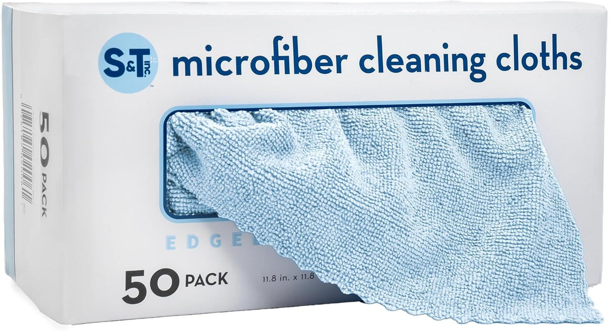. Microfiber Cleaning Cloth, 50 Pack, 11.8" x 11.8", Blue