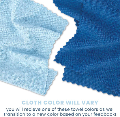 . Microfiber Cleaning Cloth, 50 Pack, 11.8" x 11.8", Blue
