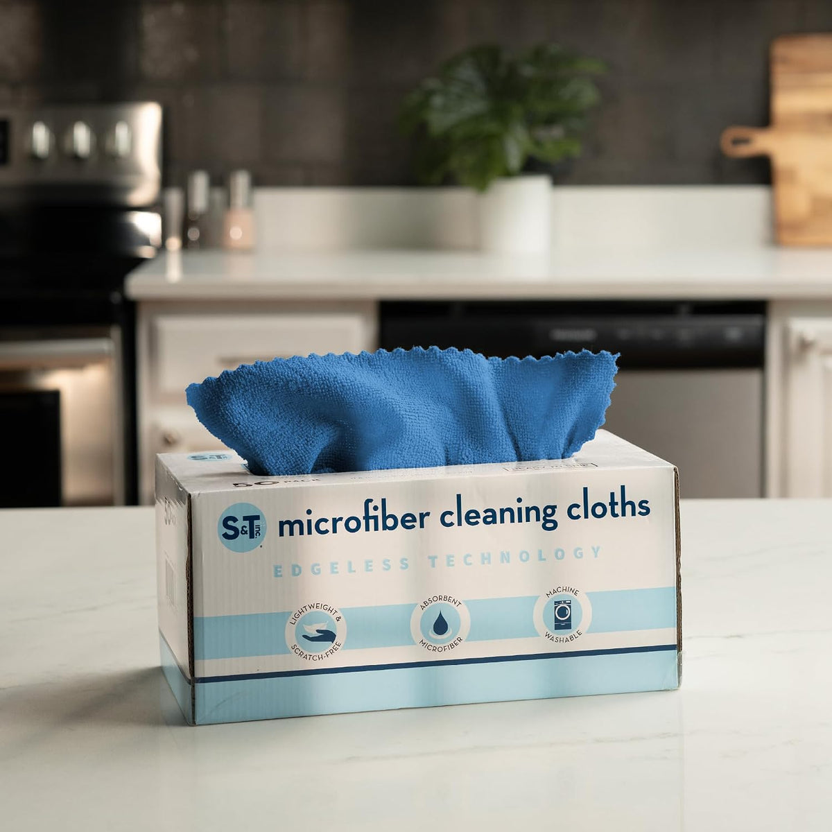 . Microfiber Cleaning Cloth, 50 Pack, 11.8" x 11.8", Blue