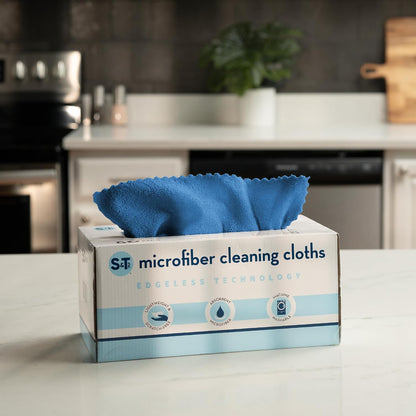 . Microfiber Cleaning Cloth, 50 Pack, 11.8" x 11.8", Blue