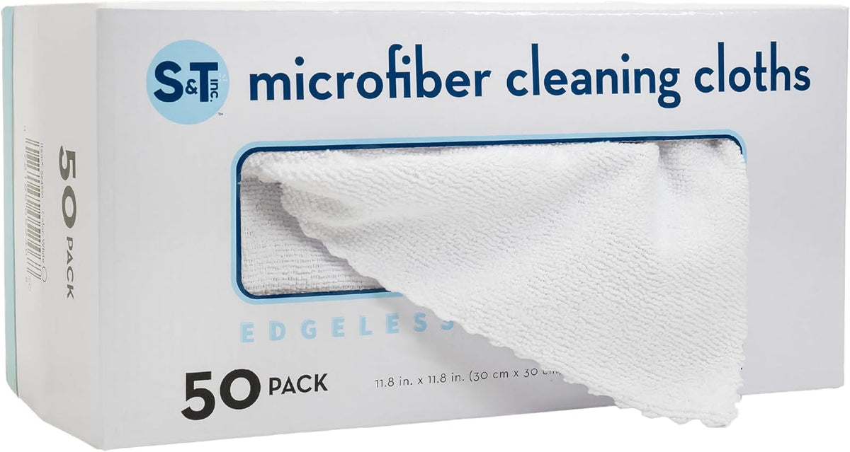 . Microfiber Cleaning Cloth, 50 Pack, 11.8" x 11.8", Blue