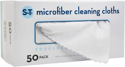 . Microfiber Cleaning Cloth, 50 Pack, 11.8" x 11.8", Blue