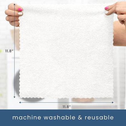 . Microfiber Cleaning Cloth, 50 Pack, 11.8" x 11.8", Blue